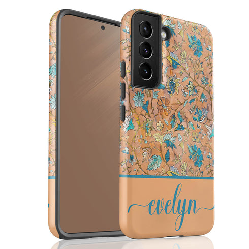 Custom Name Botanical Oriental Flowers Galaxy Case